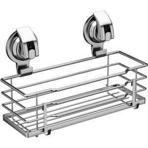 Suction Cup Shower Caddy, Shower Shelf Soap Dish with Hooks for Razor, Sponge, Rust Proof 304 Stainless Steel, Silver