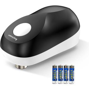 Hoyiours Cordless Electric Can Opener - One-Touch Automatic Operation with Smooth Edge Cutting, Auto Shut-Off & Ergonomic Design for Arthritic Hands (Includes 4 AA Batteries) (Medium)