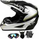 SanQing Youth Adult Dirt Bike,Motocross Helmets DOT Approved (YS-Silver, L)