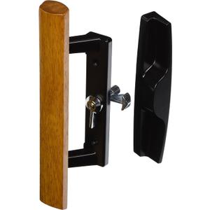 Wright Products - Surface Mounted Replacement Wooden Handle Sliding Patio Internal Door Latch Set, Black - Internal Sliding Glass Door Handle 3-1/2 Inch