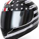 KEEBIK Motorcycle Skull Helmets for Adult Men Women, Full Face Lightweight Street Bike Racing DOT Graffiti Helmet with Extra Clear Visor (MOR3, Large)