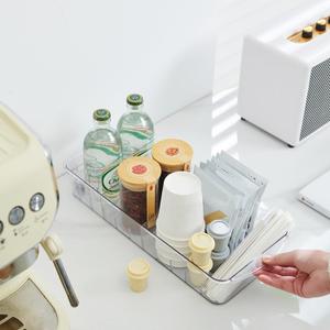 JoyHuaTrade 1PCS Fridge Organizer with Wheels, Refrigerator Organizers and Storage with Adjustable Dividers, Clear Pantry Organizer Bins for Kitchen Organization and Storage