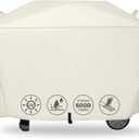 QuliMetal 7112 Grill Cover for Weber Q2000, Q2200, Q2400, Q2000N+, Q2800N+, Q300, Q320, Q3000, Q3200 Gas Grills, 600D Waterproof Fade Resistant BBQ Gas Grill Cover, Beige (57")