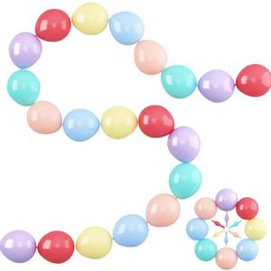 Pastel Rainbow Linking Balloons, 120PCS 6 Inch Colorful Quick Link Balloon Assorted, Multicolor Rainbow Connecting Balloons for Birthday Baby Shower Easter Independence Day Carnival Party Decorations