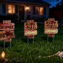 Halloween Decorations, 3 Pack 19" x 16" Yard Signs Stakes Props Outdoor Decor Scary Zombie Vampire Graves Holiday Party Supplies