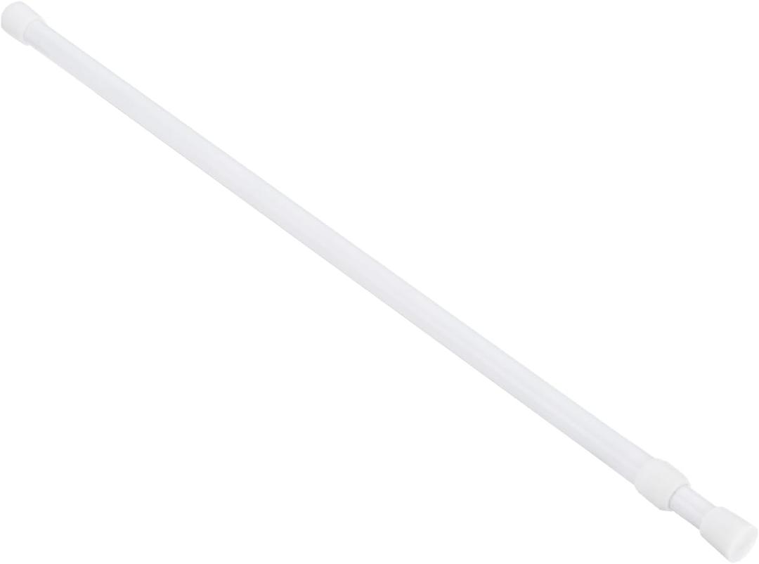 Uxcell Tension Curtain Rod, Adjustable 39 to 75 inches, 0.51" Dia White Spring Tension Rod No Drilling Expandable Tension Rod for Doorway, Kitchen