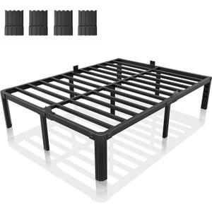 Full Metal Bed Frame 14 Inch, Heavy Duty Platform, No Box Spring Needed