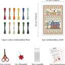 FREEBLOSS Cross Stitch Wall Hanging Kits Stamped Embroidery Starter Kits Pre Printed Stitches Practice Kit with Instructions for Beginners Cross Stitching Decor Joy in The Journey