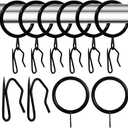 30 Pack Curtain Hooks for Drapes and 30 Pack Curtain Rings with Hooks MetalPinch Pleat Curtain Hooks Pleat Hooks for Drapes Curtain Rings for Drapes Pinch Pleat Hooks Black