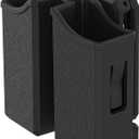 Universal Double Magazine Pouch, 9mm .40 .45 .357 Double Stack Mag. Holder Dual Stack Mag Holster with 1.5''-2.5'' Belt Clip for Glock Sig sauer S&W Beretta Browning Taurus H&K Most Pistol Mags
