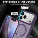 Magnetic for iPhone 17 Pro Max Case (Compatible with MagSafe) (Military Grade Drop Protection) Slim Translucent Matte Shockproof with Anti-Fingerprint Phone Case, Purple
