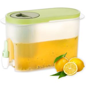 3500ml Drink Dispenser for Fridge, Gallon Water Dispenser, Water Container with Spigot Ice Tea Pitcher for Fridge - Green