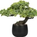Artificial Bonsai Tree Juniper Faux Plants Indoor Fake Plants Decor with Black Ceramic Pots for Home Table Office Desk Bathroom Shelf Bedroom Living Room Farmhouse Decorations