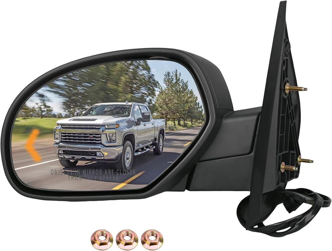 Left Power Heated Side View Mirror Compatible with Avalanche Sierra 1500 Silverado 1500 Suburban 1500 Tahoe Yukon 20809948