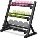 Dumbbell Rack, 3-Tier Dumbbell Weight Rack for Home Gym, Dumbbell Set for Dumbbell Kettlebell Barbell, Heavy Duty Weight Storage Organizer, Dumbbell Rack Stand Only
