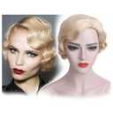 STfantasy 20S Finger Wave Wig Flapper Curly Synthetic Hair for Women 1920s Cosplay Costume Halloween Party Daily Everyday Wear (Blonde)