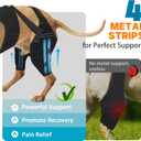 Dog Knee Brace for Back Leg, Adjustable Dog Leg Brace with 4 Stabilizers, Hip Support to Reduces Pain, Ligament Injuries & Luxating Patella & ACL CCL for Small Medium Large Dogs, S