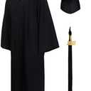 GraduationMall Matte Graduation Gown Cap Tassel Set 2025 for High School and Bachelor L