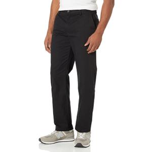 Amazon Essentials Men's Straight-Fit Wrinkle-Resistant Flat-Front Chino (30W x 32L, True Black)