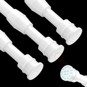 AIZESI Spring Tension Curtain Rods Short Tension Rod (White,18" to 27"-3Pcs)