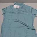 Prettywear Women's Short Sleeve Henry Shirt Lake Blue, XL