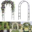 Garden Arch Trellis for Climbing Plants Outdoor - 4.6 * 7.8Ft, 100% Metal Sturdy Garden Arbor with Rust-Proof Coating, Garden Arch for Climbing Plants, Party Wedding Arch Decoration, Without Base
