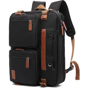 MOLNIA 3 in 1 Laptop Bag for Men, 17.3 Inch Work Bags for Men, Laptop Backpack, Briefcases, Messenger Bag, Computer Bags for Laptops for Men Women, Black