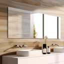 Mirrorons Bathroom Vanity Mirror 28" x 36", Frameless Mirror with Polished Edge, Hangs Horizontally or Vertically. Upgraded Shatterproof Bathroom Mirror for Wall.