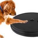 3 in 1 Rotatable Round Dog Scratch Board with Food Storage Compartment Box Nail Grinder Claw Care, Stress-Free Scratch Pad (Black)