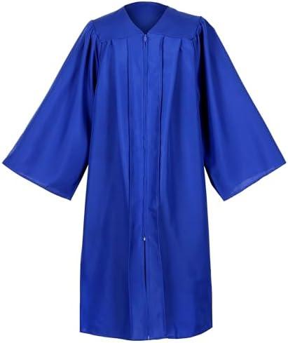 Erligo Unisex Matte Choir Robes for Church Adults, Graduation Gown Only for High School and Bachelor Standard, 51, Royal Blue