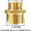 Joywayus 3/4" NPT Male 1" NPT Male Brass Pipe Fitting Adapter
