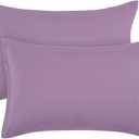 PiccoCasa Pillow Cases Set of 2, Zippered Queen 20x30 Lavender
