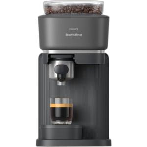 Philips Baristina Espresso Machine, Grind, Tamp & Brew Coffee Beans in One Swipe, Compact, 16 Bar Pump Pressure, Automatic Grinder, Black with Black Portafilter (BAR300/ 60)