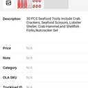 30 Pack Seafood Tools Include Crab Crackers, Seafood Scissors, Lobster Sheller, Crab Hammer and Shellfish Forks, Nutcracker Set