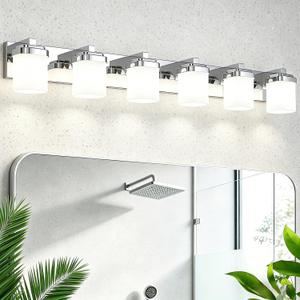 Modern Vanity Lights, Bathroom Light Fixtures Wall Sconce Light, 45 Inch : 6-lights