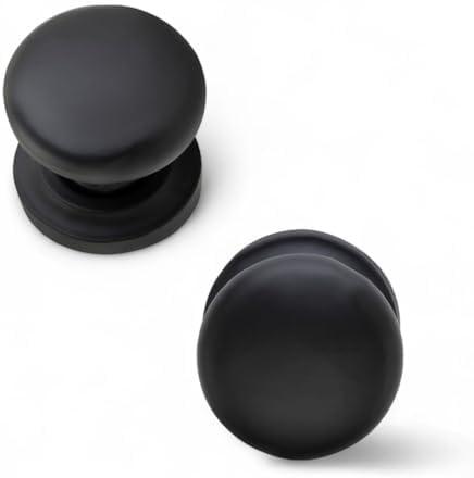 The Woodbury Lane Cabinet Knobs, 10 Pack 1-1/4 Inch (32mm) Matte Black Kitchen Cabinet Knobs for Drawer Pulls & Drawer Handles, Solid Cast Iron Bun Drawer Handles for Dresser