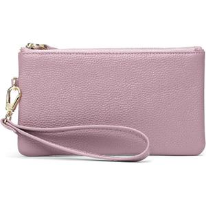 GOIACII Women's Wristlet Clutch Slim Leather Wallet RFID Blocking Handbag (1-2020-Pink-1)