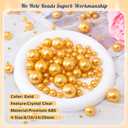 300Pcs Pearl Vase Filler, Gold No Hole Faux Pearl Beads for Centerpieces Vases, Candle Centerpieces, Wedding Birthday Party Home Decor 8/10/14/20mm