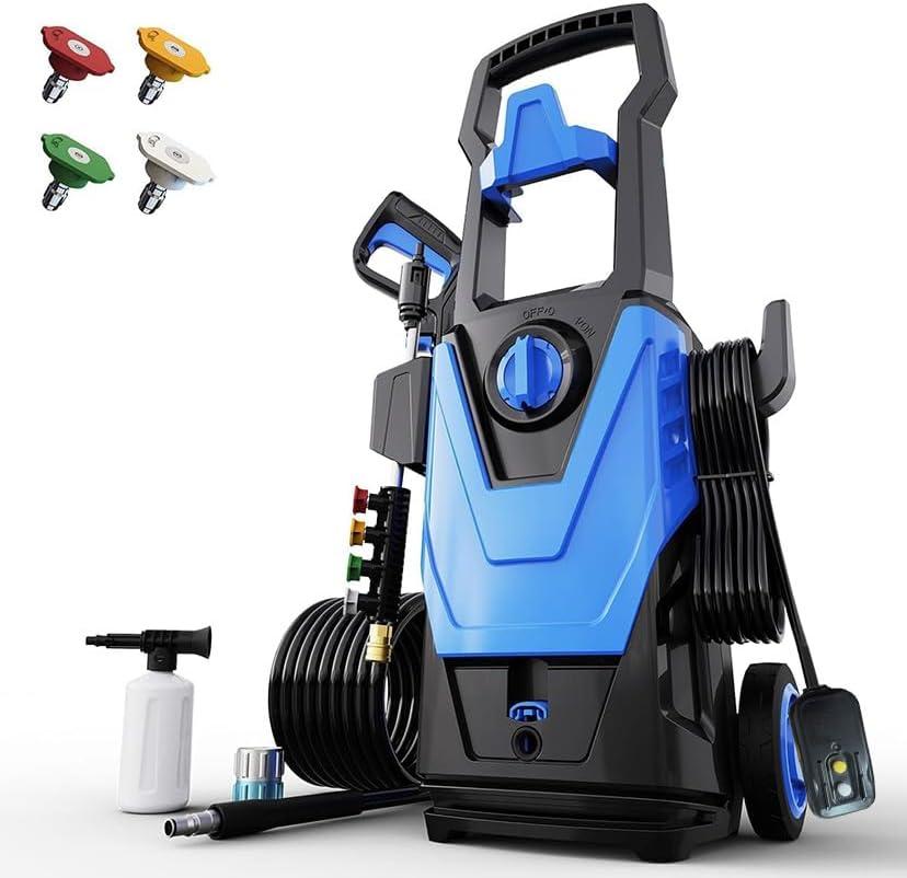 4500PSI PowerWasher with 4 Quick Connect Nozzles, Foam Cannon for Car, Lane, Patio Cleaning