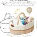 DECOMOMO XL Baby Caddy Organizer, Mother's Day Diaper Caddy Basket, Baskets for Baby Shower Gifts (Spiral Beige & White, Extra Large)