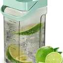 120 oz Cold Water Bottle, Clear Plastic Kettle with Lid, BPA-Free & Shatter-Resistant Refrigerator Pitcher, Perfect for Iced Tea, Sangria, Lemonade, Juice, Milk & More (Green)