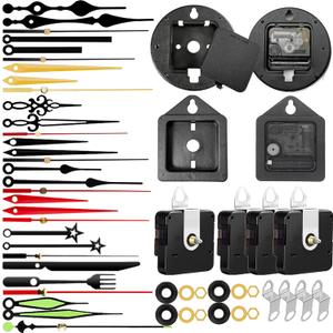 High Torque Quartz Clock Movement Mechanism Replacement Clock Kit with Protective Cases Pairs of Clock Hands for Repair Clock Parts Shaft Lengths 16mm