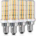 E12 LED Candelabra Light Bulbs, 200W Equivalent Chandelier Bulbs, 3000K Daylight White Non-Dimmable E12 LEDs Bulbs, 20W LED Light Bulb for Chandeliers, Ceiling Fan, Pendant, Wall sconces, Pack of 4 (Orange)