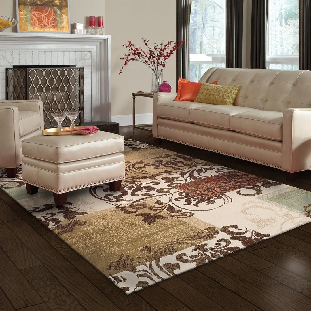 Superior Indoor Area Rug with Jute Backing, Modern Floor Decor for Home Hallway, Living Room, Floor Cover, Entryway, Bedroom, Modern Abstract- 5'x8', Chocolate Superior Indoor Area Rug with Jute Backing, Modern Floor Decor for Home Hallway, Living Room, Floor Cover, Entryway, Bedroom, Modern Abstract- 5'x8', Chocolate