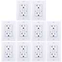 20 Amp GFCI Outlet, Tamper-Resistant, Weather Resistant Receptacle Indoor or Outdoor Use, LED Indicator with Decor Wall Plates and Screws UL Listed, White (10 Pack)