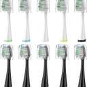 Replacement Brush Heads for AquaSonic Duo Series & Home Dental Center Sonic Electric Toothbrush,Travel Covers, Black and White