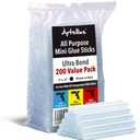 Mini Hot Glue Sticks 4" and 0.27 Diameter - Compatible with Most Glue Guns (Huge Bulk Pack of 200)