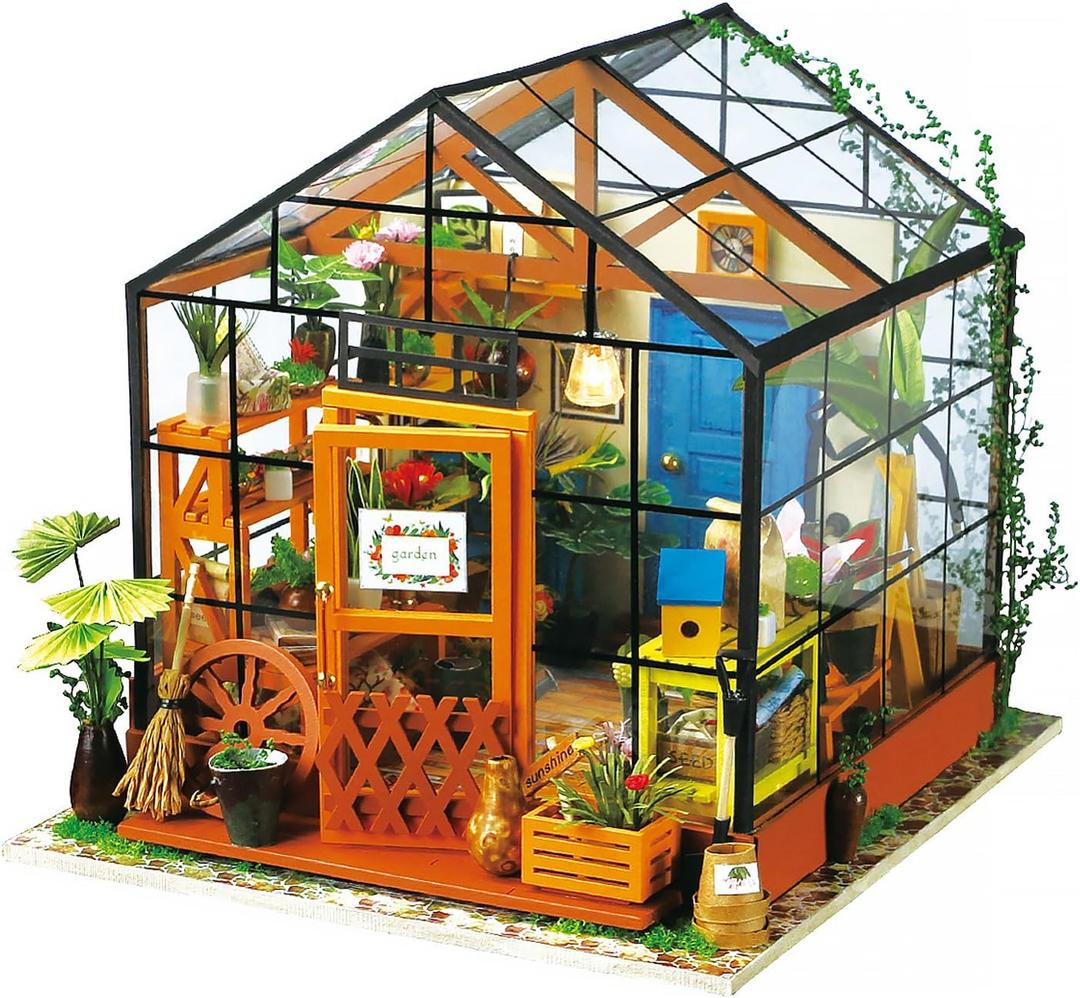 Robotime Cathy's Flower House DIY Miniature Dollhouse Kit