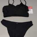 Kanu Surf Girls' Coral Reef Beach Sport Wrap Around Bikini 2-Piece Swimsuit (16, Solid Black)