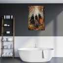 Horror Halloween Decor Witch Wall Art Poster Autumn Three Beautiful Witchy In The Forest Vintage Decor Canvas Print Printing for Home Living Room Bedroom Dorm Bathroom 16x24inch Unframed